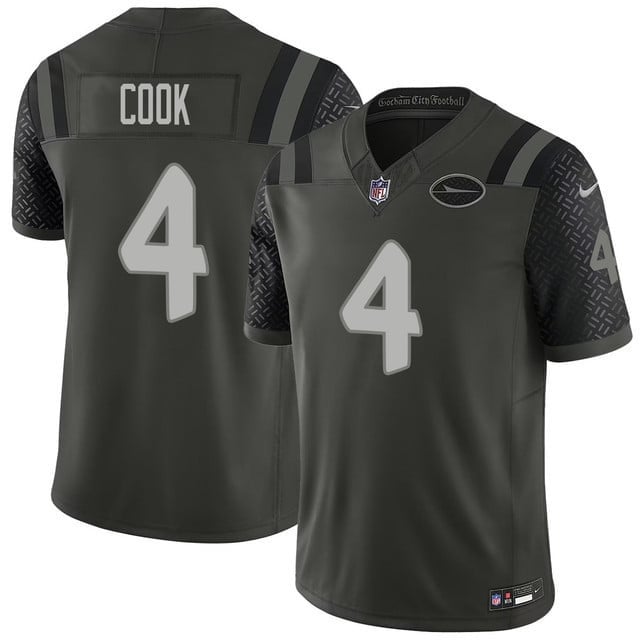 Brady Cook 4 New York Jets Vapor F.U.S.E. Limited Rivalry Series Men Jersey - Black