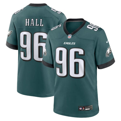 Gabe Hall 96 Philadelphia Eagles Team Game Men Jersey - Midnight Green