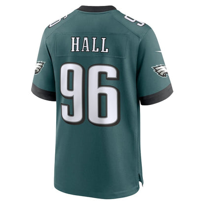 Gabe Hall 96 Philadelphia Eagles Team Game Men Jersey - Midnight Green
