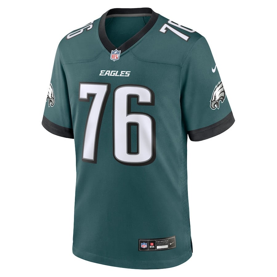 Kenyon Green 76 Philadelphia Eagles Team Game Men Jersey - Midnight Green