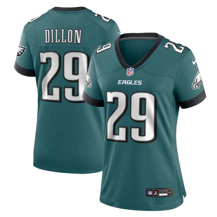 AJ Dillon 29 Philadelphia Eagles Women's Team Game Jersey - Midnight Green