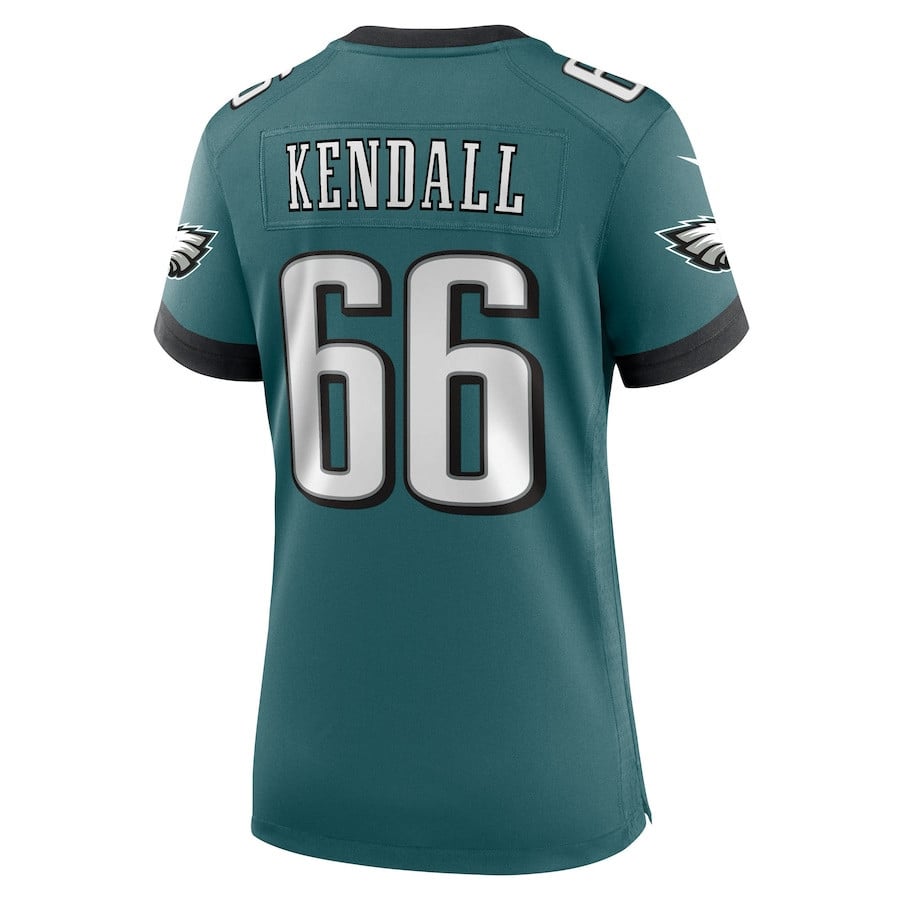 Drew Kendall 66 Philadelphia Eagles Women's Team Game Jersey - Midnight Green