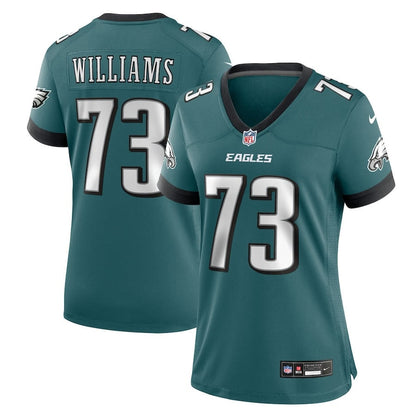 Cameron Williams 73 Philadelphia Eagles Women's Team Game Jersey - Midnight Green