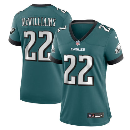 Mac McWilliams 22 Philadelphia Eagles Women's Team Game Jersey - Midnight Green
