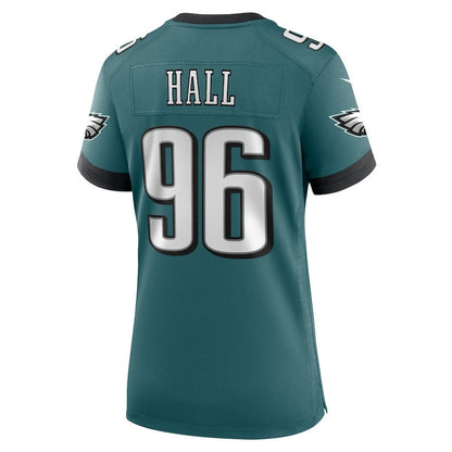 Gabe Hall 96 Philadelphia Eagles Women's Team Game Jersey - Midnight Green