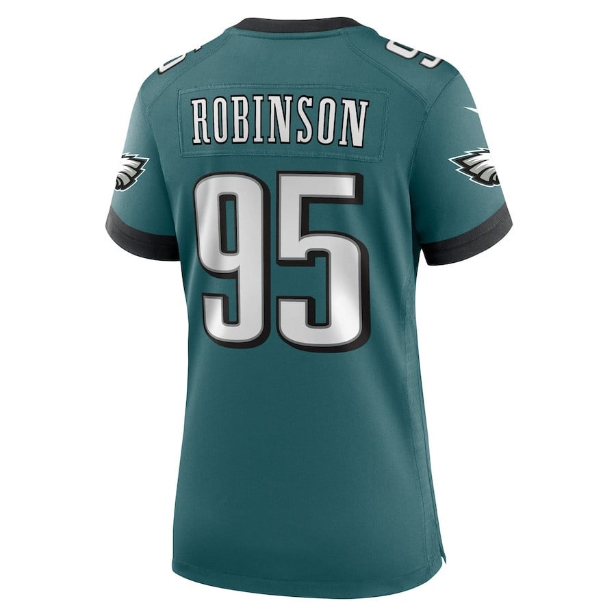 Ty Robinson 95 Philadelphia Eagles Women's Team Game Jersey - Midnight Green