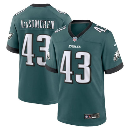 Ben VanSumeren 43 Philadelphia Eagles Women's Team Game Jersey - Midnight Green
