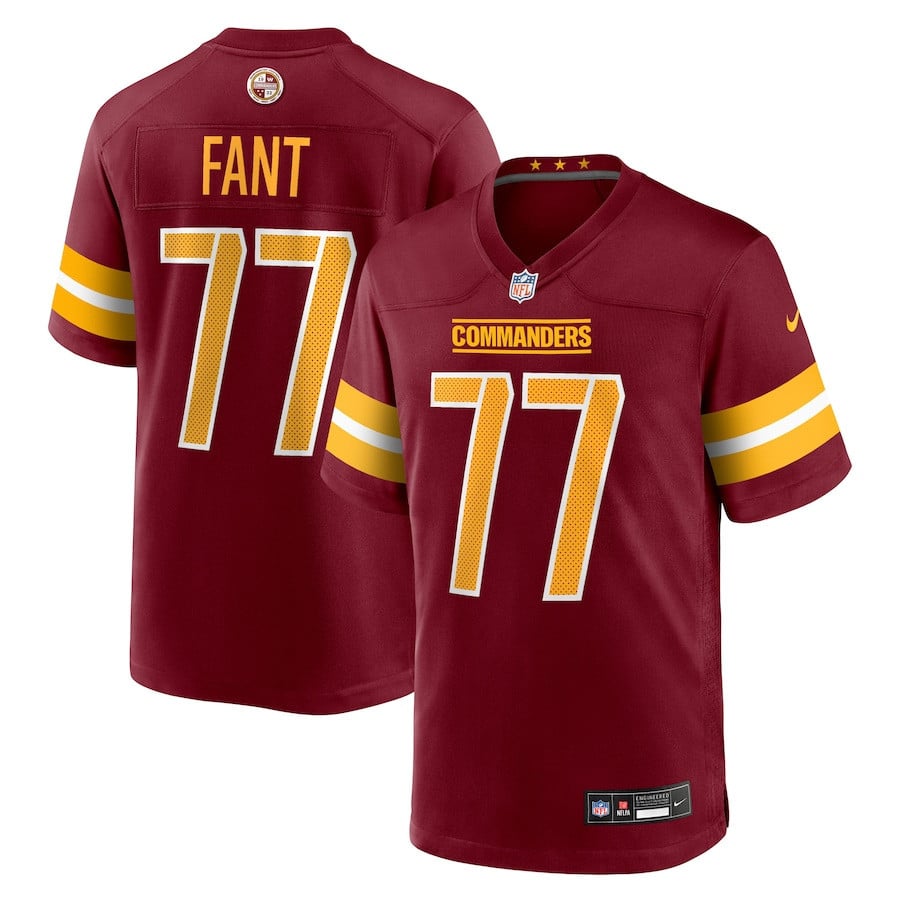 George Fant 77 Washington Commanders Team Game Men Jersey - Burgundy