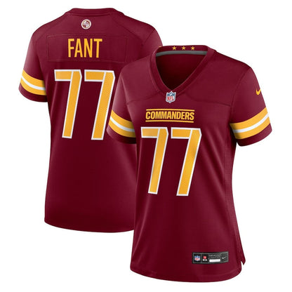 George Fant 77 Washington Commanders Women's Team Game Jersey - Burgundy