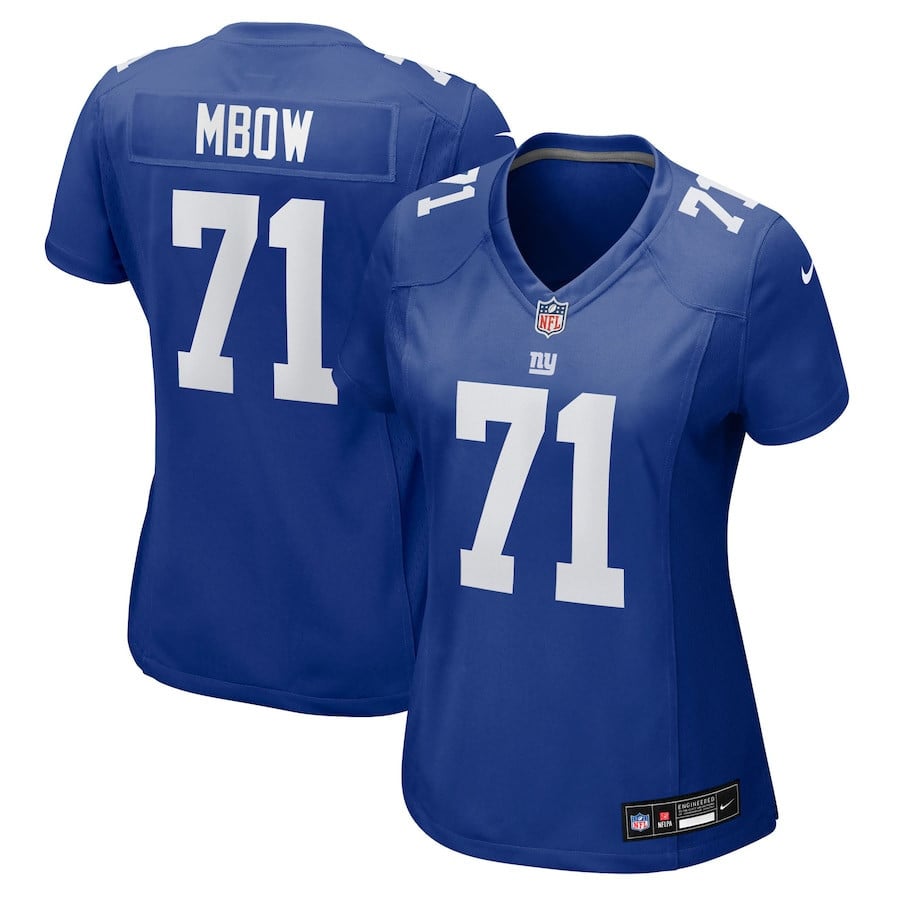 Marcus Mbow 71 New York Giants Women's Team Game Jersey - Royal