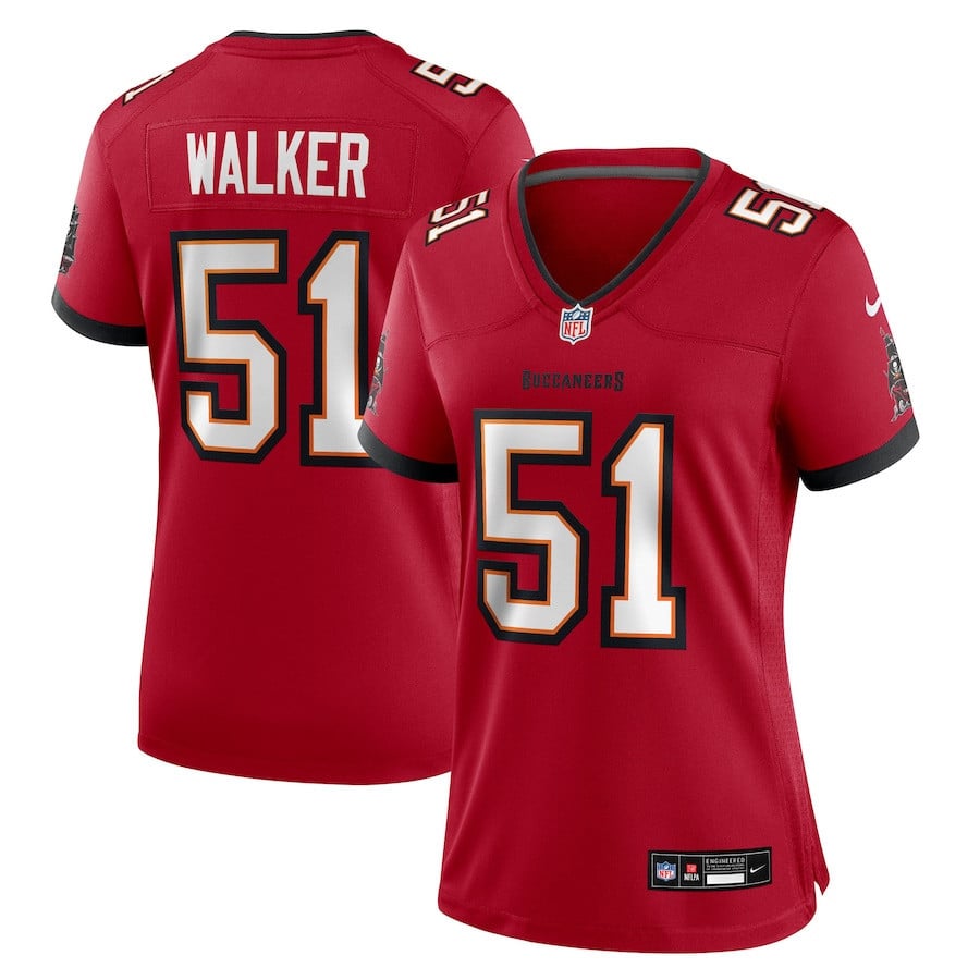 David Walker 51 Tampa Bay Buccaneers Women's Team Game Jersey - Red