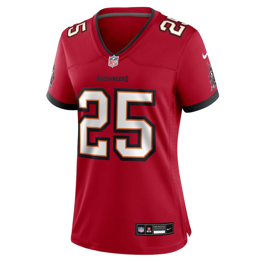 Jacob Parrish 25 Tampa Bay Buccaneers Women's Team Game Jersey - Red