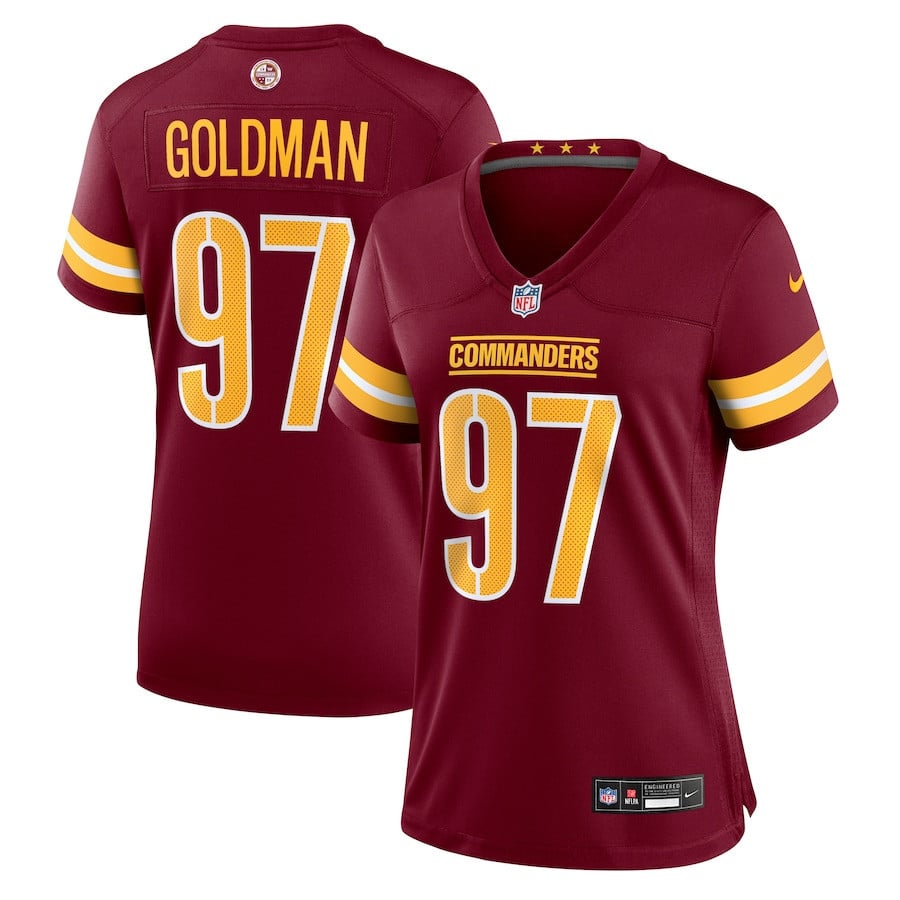 Eddie Goldman 97 Washington Commanders Women's Team Game Jersey - Burgundy