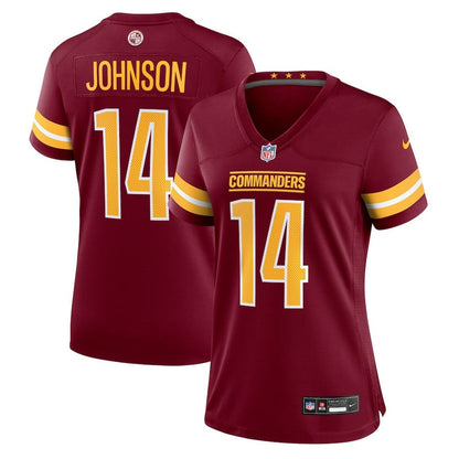 Josh Johnson 14 Washington Commanders Women's Team Game Jersey - Burgundy