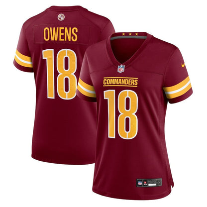 Tyler Owens 18 Washington Commanders Women's Team Game Jersey - Burgundy