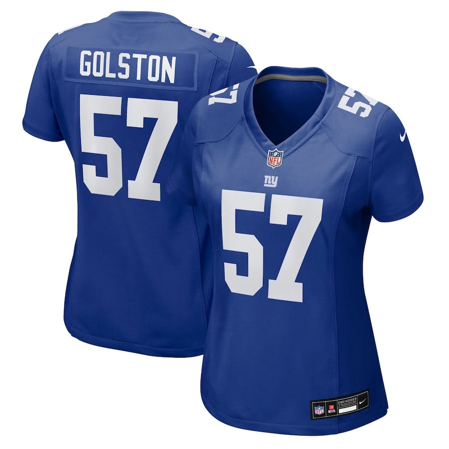 Chauncey Golston 57 New York Giants Women's Team Game Jersey - Royal