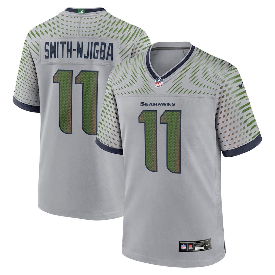 Jaxon Smith-Njigba 11 Seattle Seahawks 2025 Rivalries Collection Game Men Jersey - Wolf Gray