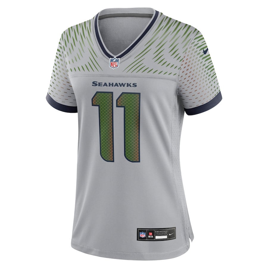 Jaxon Smith-Njigba 11 Seattle Seahawks Women's 2025 Rivalries Collection Game Jersey - Wolf Gray
