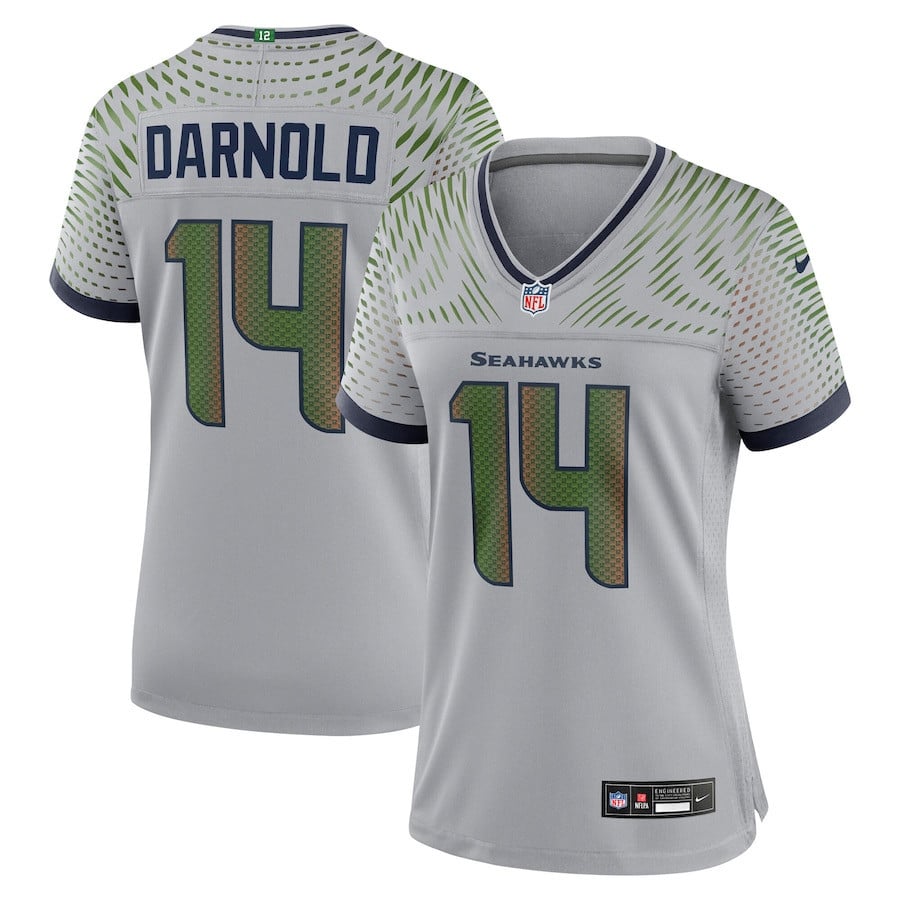 Sam Darnold 14 Seattle Seahawks Women's 2025 Rivalries Collection Game Jersey - Wolf Gray