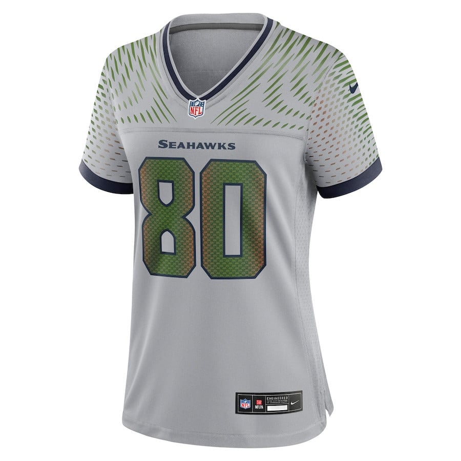Steve Largent 80 Seattle Seahawks Women's 2025 Rivalries Collection Game Jersey - Wolf Gray