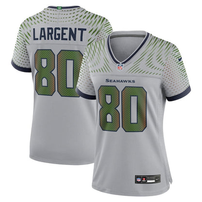 Steve Largent 80 Seattle Seahawks Women's 2025 Rivalries Collection Game Jersey - Wolf Gray