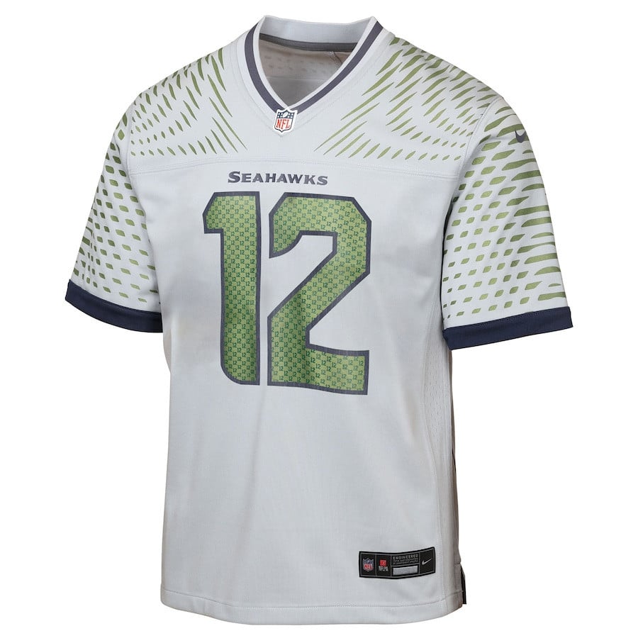 12s Seattle Seahawks YOUTH 2025 Rivalries Collection Game Jersey - Wolf Gray