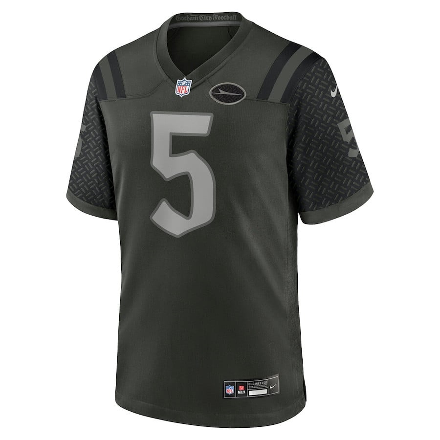 Garrett Wilson 5 Gardner New York Jets 2025 Rivalries Collection Game Men Jersey - Gotham Green
