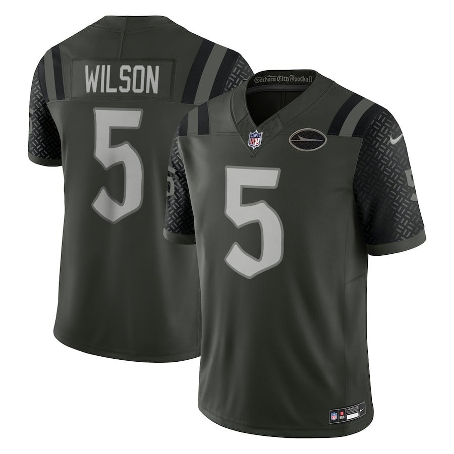 Garrett Wilson 5 New York Jets 2025 Rivalries Collection Limited Men Jersey - Gotham Green