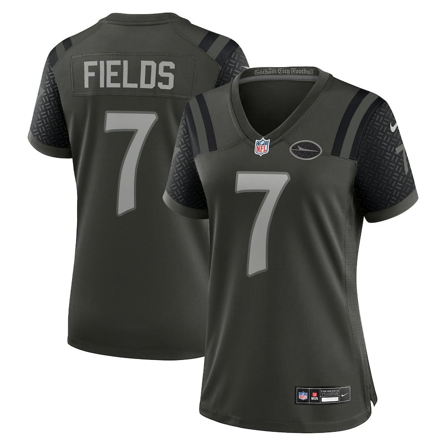 Justin Fields 7 New York Jets Women's 2025 Rivalries Collection Game Jersey - Gotham Green