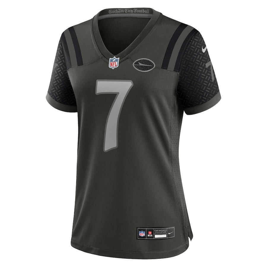 Justin Fields 7 New York Jets Women's 2025 Rivalries Collection Game Jersey - Gotham Green