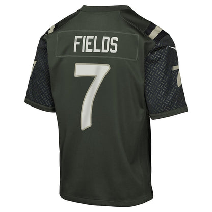 Justin Fields 7 New York Jets YOUTH 2025 Rivalries Collection Game Jersey - Gotham Green