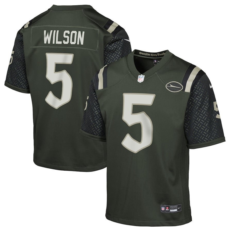 Garrett Wilson 5 New York Jets YOUTH 2025 Rivalries Collection Game Jersey - Gotham Green