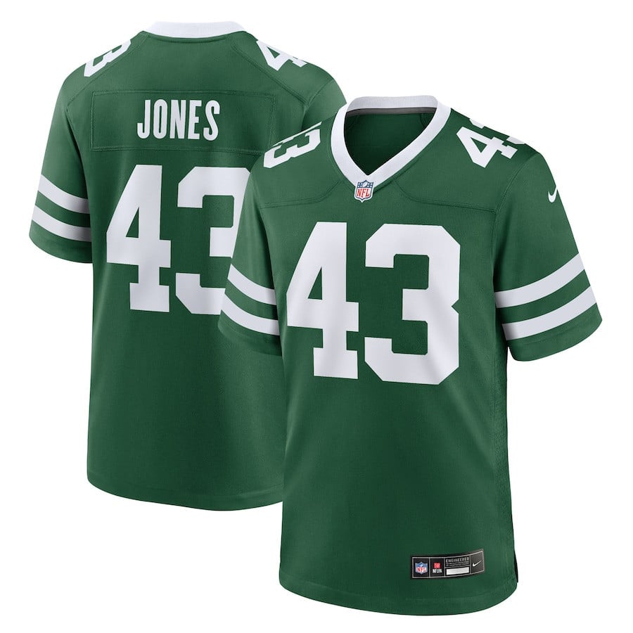 Cam Jones 43 New York Jets Team Game Men Jersey - Legacy Green