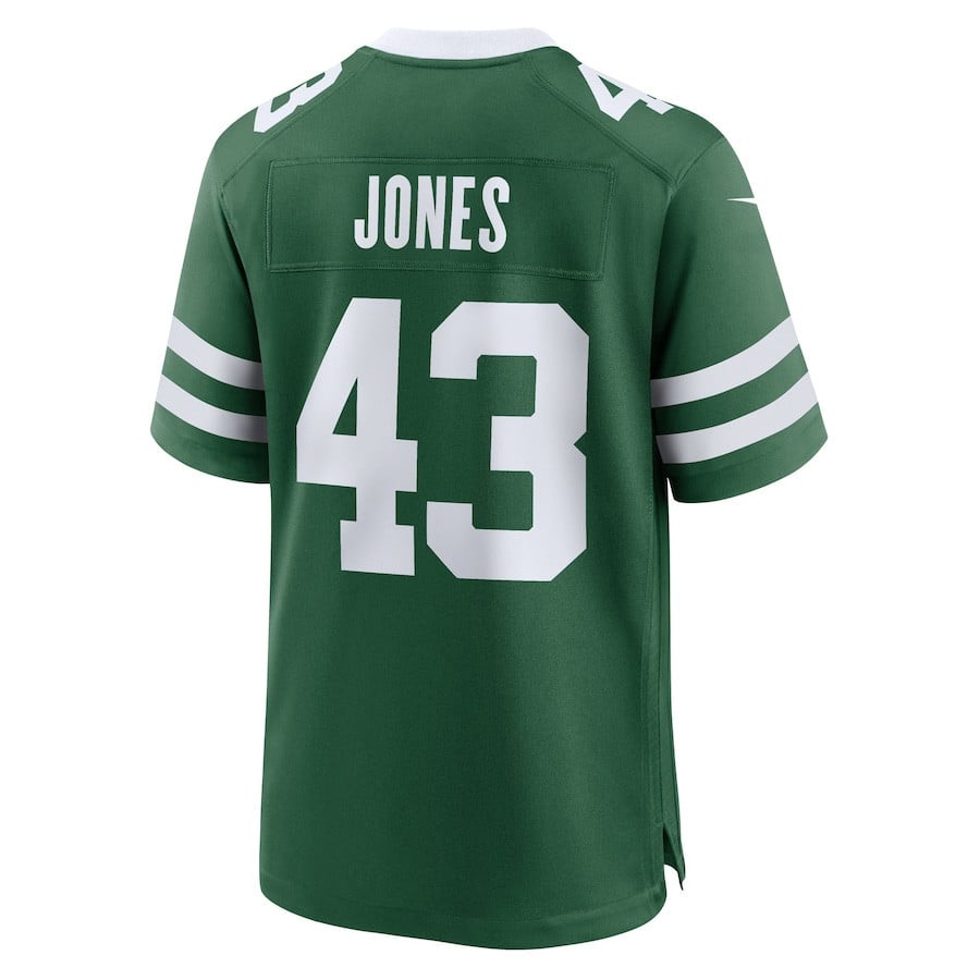 Cam Jones 43 New York Jets Team Game Men Jersey - Legacy Green