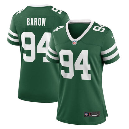 Tyler Baron 94 New York Jets Women's Team Game Jersey - Legacy Green