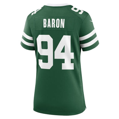 Tyler Baron 94 New York Jets Women's Team Game Jersey - Legacy Green
