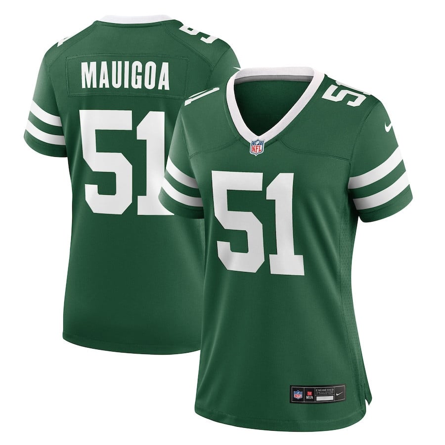 Francisco Mauigoa 51 New York Jets Women's Team Game Jersey - Legacy Green