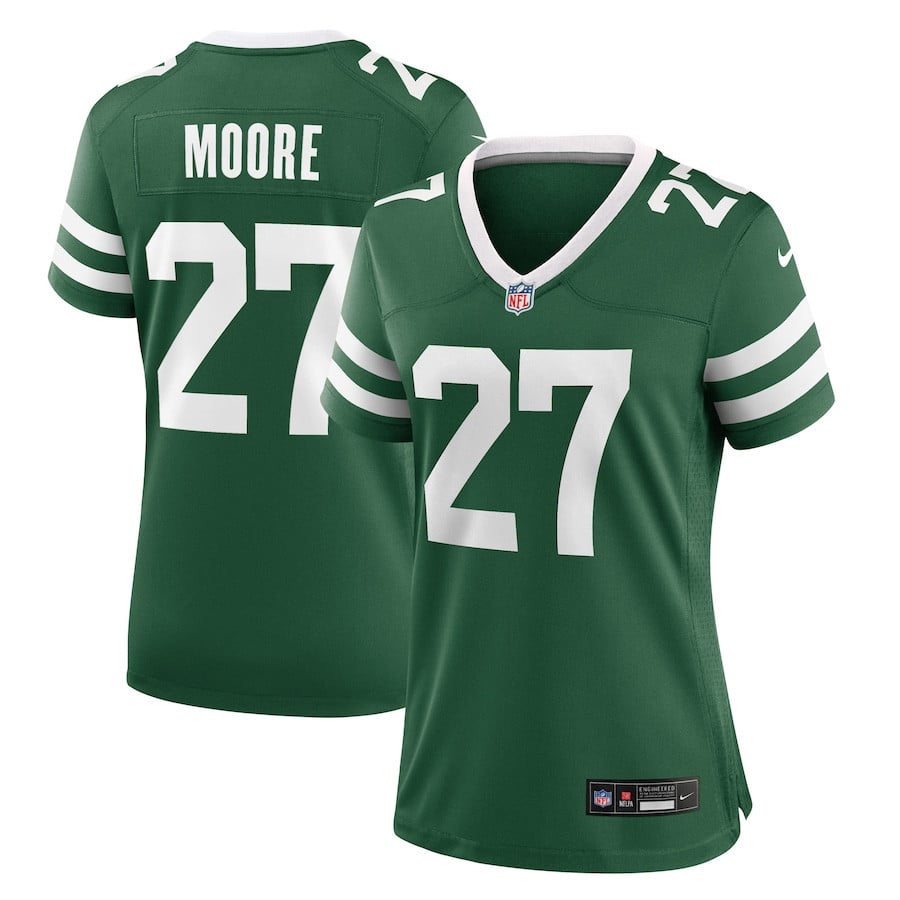 Malachi Moore 27 New York Jets Women's Team Game Jersey - Legacy Green