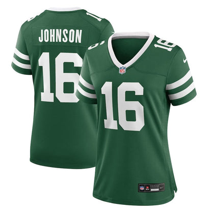 Tyler Johnson 16 New York Jets Women's Team Game Jersey - Legacy Green