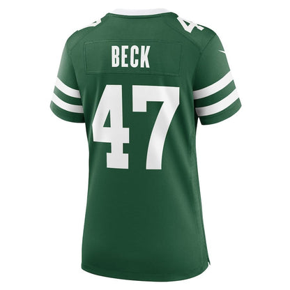 Andrew Beck 47 New York Jets Women's Team Game Jersey - Legacy Green