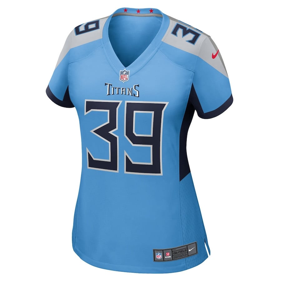 Darrell Baker Jr 39 Tennessee Titans Women's Team Game Jersey - Light Blue
