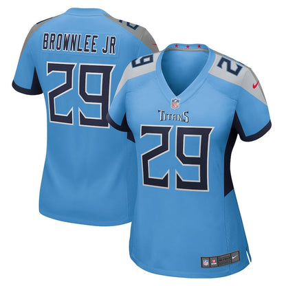 Jarvis Brownlee Jr 29 Tennessee Titans Women's Team Game Jersey - Light Blue