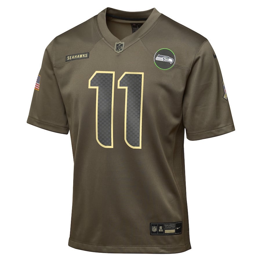 Jaxon Smith-Njigba 11 Seattle Seahawks 2025 Salute to Service YOUTH Jersey - Olive