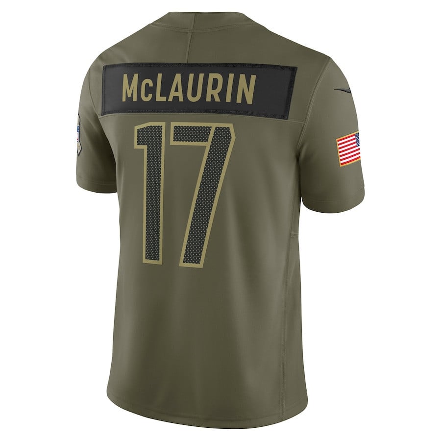 Terry McLaurin 17 Washington Commanders 2025 Salute To Service Men Jersey - Olive