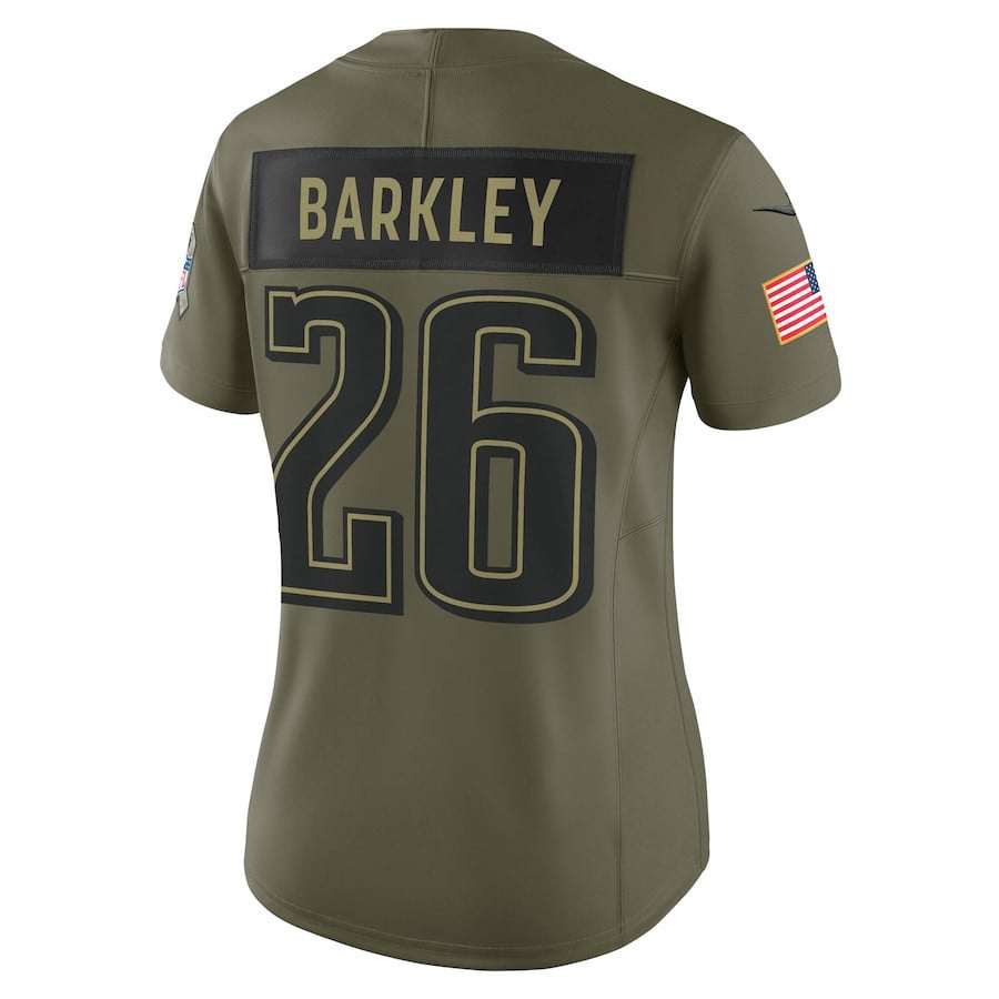 Saquon Barkley 26 Philadelphia Eagles Women's 2025 Salute to Service Limited Jersey - Olive