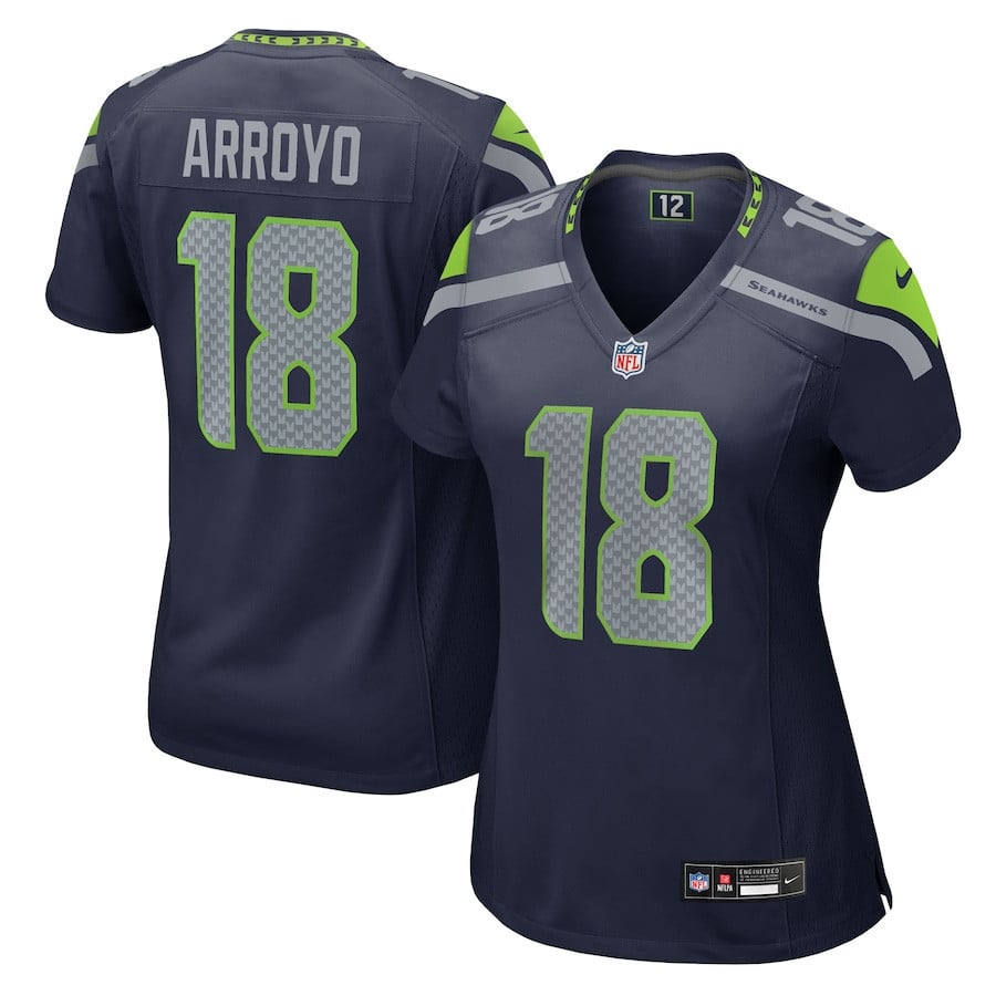 Elijah Arroyo 18 Seattle Seahawks Women's Team Game Jersey - College Navy
