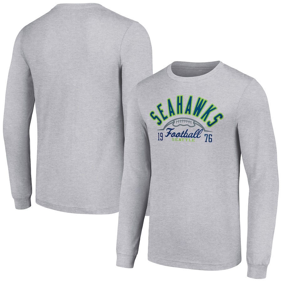 Seattle Seahawks Long Sleeve T-Shirt – Founding Year Football Design - Gray