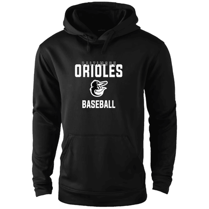 Baltimore Orioles Black Classic Logo Front Print Baseball Hoodie