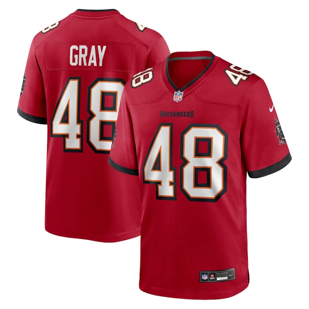 JT Gray 48 Tampa Bay Buccaneers Team Game Men Jersey - Red