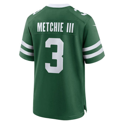 John Metchie III 3 New York Jets Team Game Men Jersey - Legacy Green